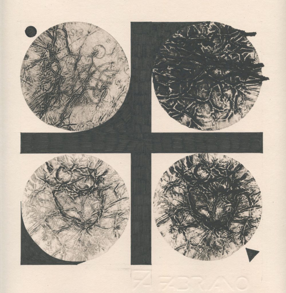 Marianna Maslova from Month/Moons series 2024 drypoint, ink, Fabriano paper size 25×25 cm